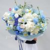 Bó hoa tone xanh blue trắng - V137
